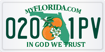 FL license plate 0201PV