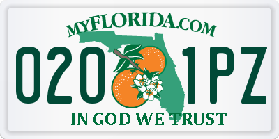 FL license plate 0201PZ
