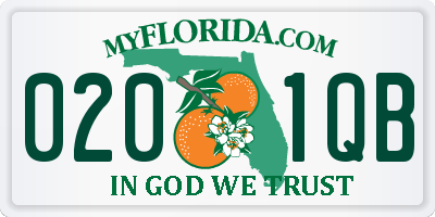 FL license plate 0201QB