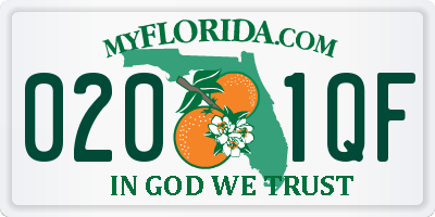 FL license plate 0201QF