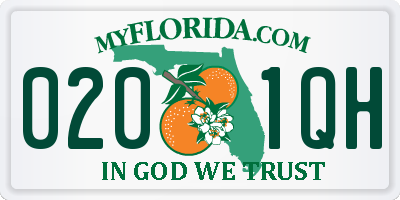 FL license plate 0201QH