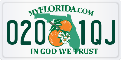 FL license plate 0201QJ
