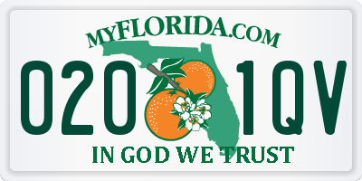 FL license plate 0201QV