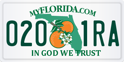 FL license plate 0201RA