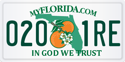 FL license plate 0201RE