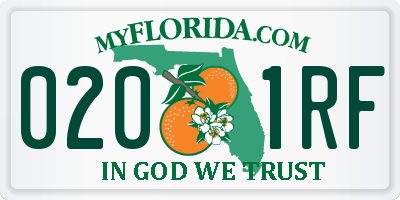 FL license plate 0201RF