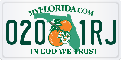 FL license plate 0201RJ