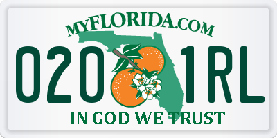 FL license plate 0201RL