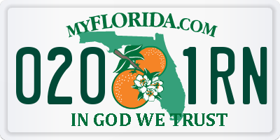 FL license plate 0201RN