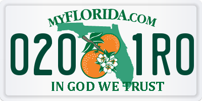 FL license plate 0201RO