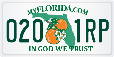 FL license plate 0201RP