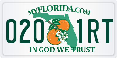 FL license plate 0201RT