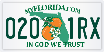 FL license plate 0201RX