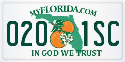 FL license plate 0201SC