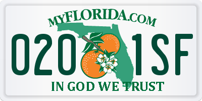 FL license plate 0201SF