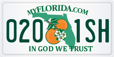 FL license plate 0201SH