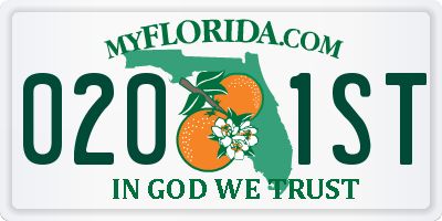 FL license plate 0201ST