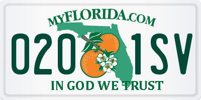 FL license plate 0201SV