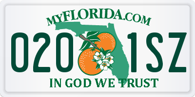FL license plate 0201SZ