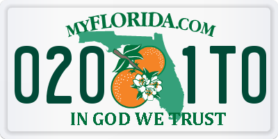 FL license plate 0201TO