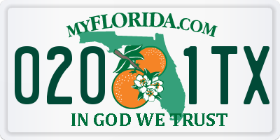 FL license plate 0201TX