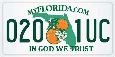 FL license plate 0201UC
