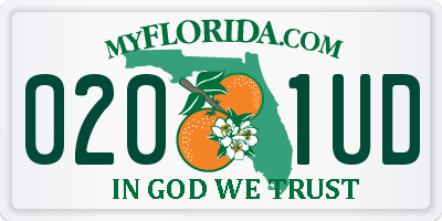 FL license plate 0201UD
