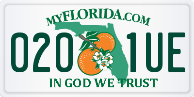 FL license plate 0201UE