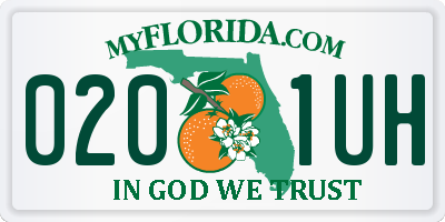 FL license plate 0201UH