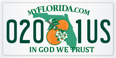 FL license plate 0201US