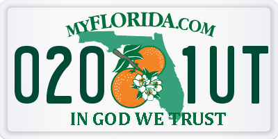 FL license plate 0201UT