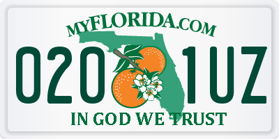 FL license plate 0201UZ