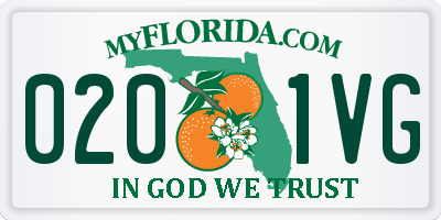 FL license plate 0201VG