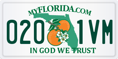 FL license plate 0201VM