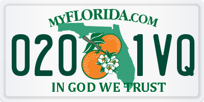 FL license plate 0201VQ