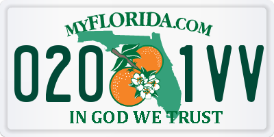 FL license plate 0201VV