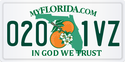 FL license plate 0201VZ