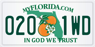 FL license plate 0201WD