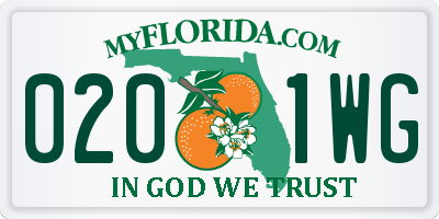 FL license plate 0201WG