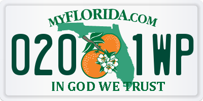 FL license plate 0201WP