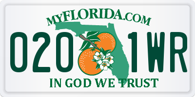 FL license plate 0201WR