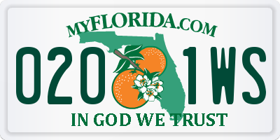 FL license plate 0201WS