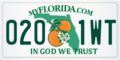 FL license plate 0201WT