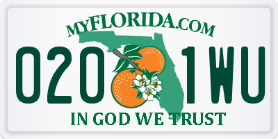 FL license plate 0201WU