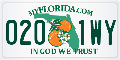 FL license plate 0201WY