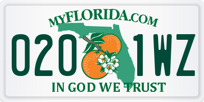 FL license plate 0201WZ