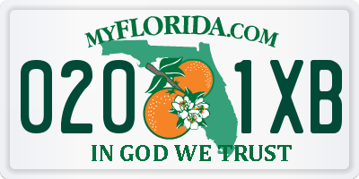 FL license plate 0201XB