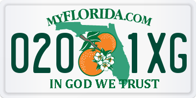 FL license plate 0201XG