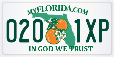 FL license plate 0201XP