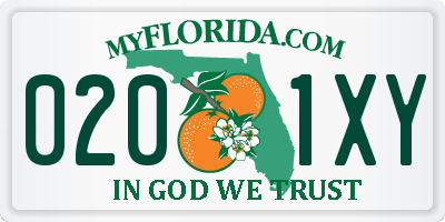 FL license plate 0201XY